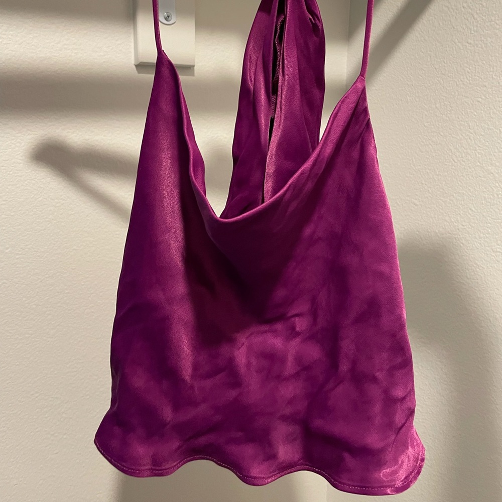 Zara purple cropped shirt